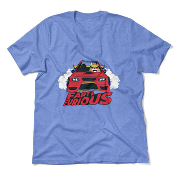 Fart And Furious Men/Unisex T-Shirt in Heather Columbia Blue color
